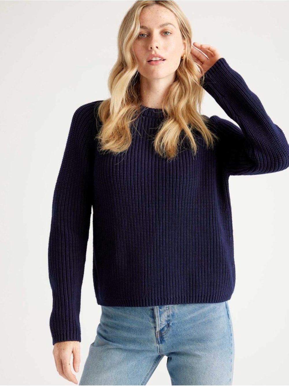 Quince 100% Organic Cotton Fisherman Crew Sweater